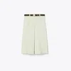 Tory Burch Pleated Cotton Twill Skirt In Neutral