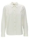 Tory Burch Collared Neck Long Sleeves Pleated Cuffs Shirt In White