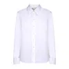 Tory Burch Collared Neck Long Sleeves Pleated Cuffs Shirt In White