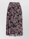 Tory Burch Pleated Floral Silk Skirt Midi-length