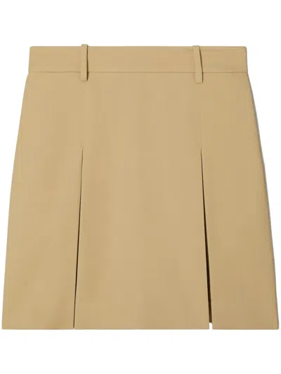 Tory Burch Pleated Golf Miniskirt In Neutrals