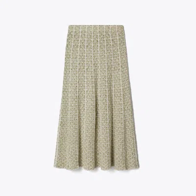 Tory Burch Pleated Knit Skirt In Brown