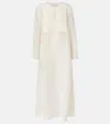 Tory Burch Pleated Linen And Silk Kaftan In White