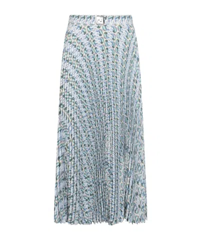 Tory Burch Pleated Midi Skirt In Gray