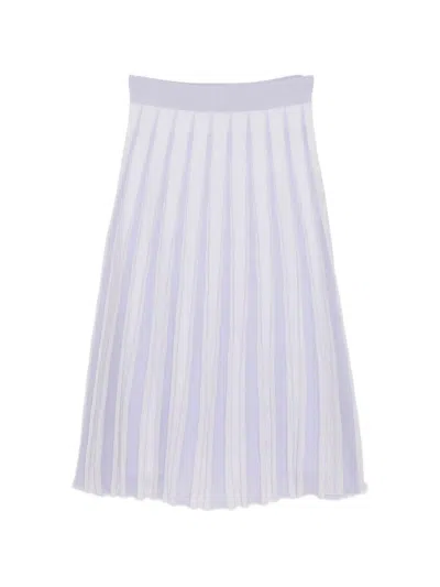 Tory Burch Pleated Midi Skirt In White
