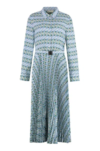 Tory Burch Pleated Mini Shirtdress For Women In Multi