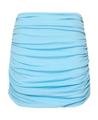 Tory Burch Pleated Miniskirt In Blue
