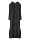Tory Burch Pleated-panel Caftan In Black
