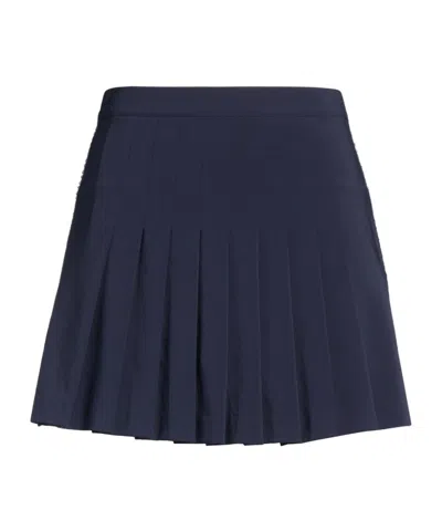 Tory Burch Pleated Twill Tennis Skirt In Blue