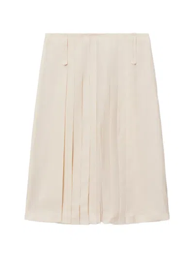Tory Burch Pleated Skirt In Neutral