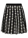 Tory Burch Pleated Skirt With Geometric Dot Pattern In Black