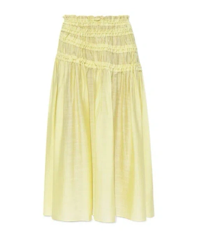 Tory Burch Pleated Skirts In Yellow