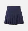 Tory Burch Pleated Twill Tennis Skirt In Blue