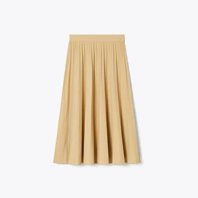 Tory Burch Pleated Viscose Skirt In Neutral