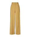 Tory Burch Pleated Wide-leg Trousers In Yellow