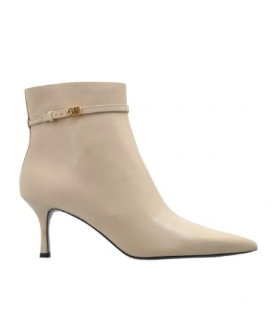 Tory Burch Pointed Short Boots In Nude
