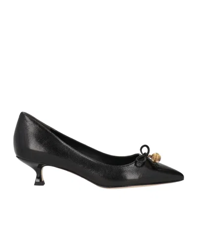 Tory Burch Pointed-toe Leather High Heels In Black