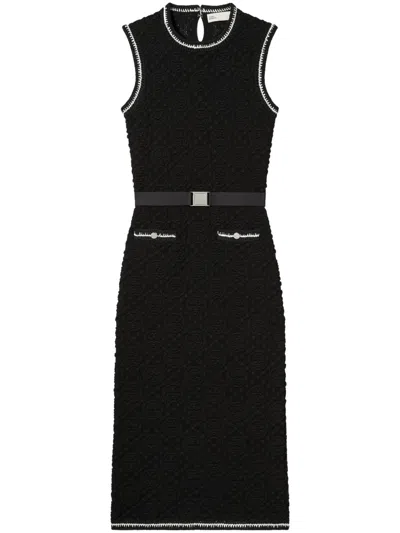 Tory Burch Knitted Tank Dress In Black