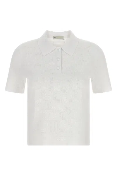 Tory Burch Pointelle Viscose Polo Shirt In Animal Print