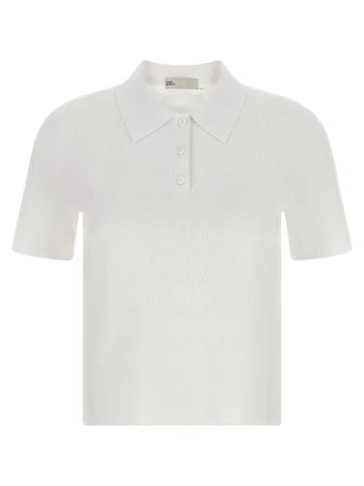 Tory Burch Pointelle Viscose Polo Shirt In Animal Print