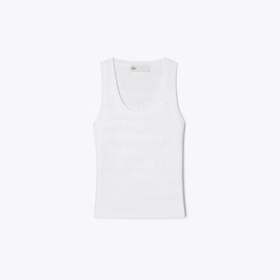 Tory Burch Pointelle Viscose Tank In Multi