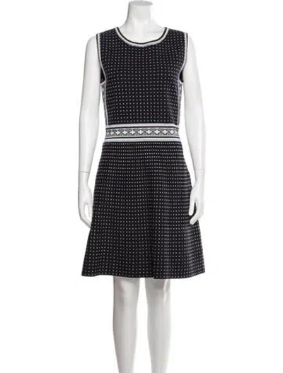 Pre-owned Tory Burch Polka Dot Print Knee-length Dress In Blue