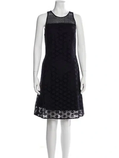 Pre-owned Tory Burch Polka Dot Print Knee-length Dress In Blue