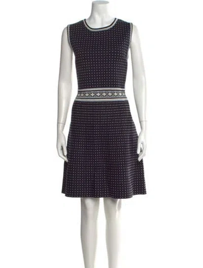 Pre-owned Tory Burch Polka Dot Print Knee-length Dress In Blue