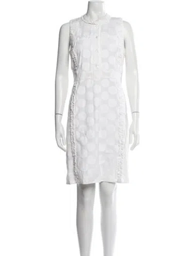 Pre-owned Tory Burch Polka Dot Print Knee-length Dress In White