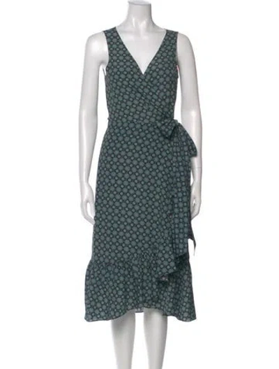 Pre-owned Tory Burch Polka Dot Print Midi Length Dress In Multi