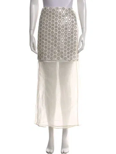 Pre-owned Tory Burch Polka Dot Print Midi Length Skirt In Multi
