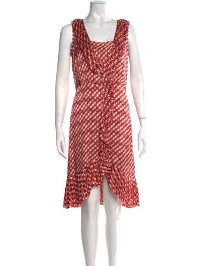 Pre-owned Tory Burch Polka Dot Print Mini Dress In Orange