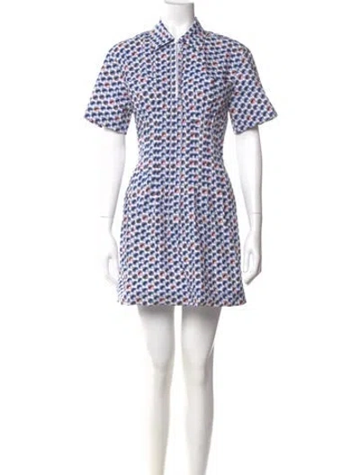 Pre-owned Tory Burch Polka Dot Print Mini Dress In White