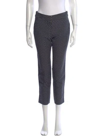Pre-owned Tory Burch Polka Dot Print Straight Leg Pants In Blue