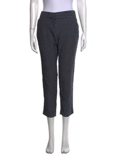 Pre-owned Tory Burch Polka Dot Print Straight Leg Pants In Blue/white