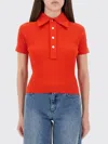 Tory Burch Viscose Polo Shirt In Red