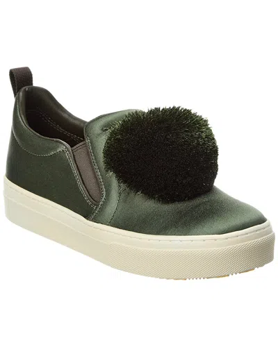 Tory Burch Pom Pom Satin Platform Sneaker In Green