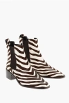 Tory Burch Pony Hair Chelsea Booties With Zebra Pattern 5cm In Brown