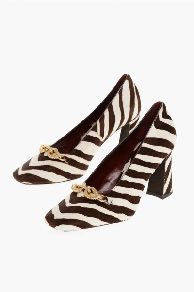 TORY BURCH PONY HAIR JESSA PUMPS WITH ZEBRA PATTERN 9CM