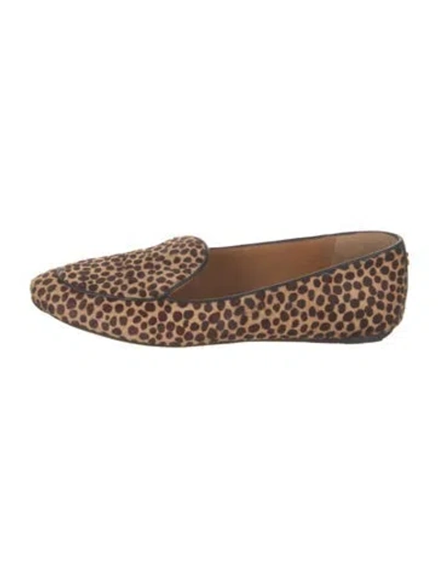Pre-owned Tory Burch Ponyhair Animal Print Loafers In Neutral