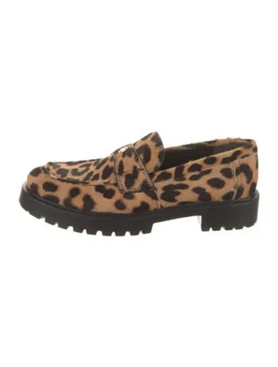 Pre-owned Tory Burch Ponyhair Animal Print Loafers W/ Tags In Neutrals