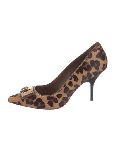 Pre-owned Tory Burch Ponyhair Animal Print Pumps