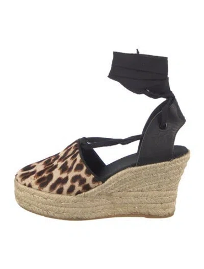 Pre-owned Tory Burch Ponyhair Animal Print Pumps In Brown