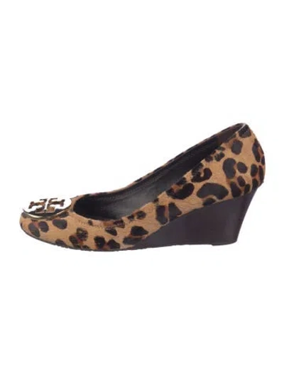 Pre-owned Tory Burch Ponyhair Animal Print Pumps In Multi