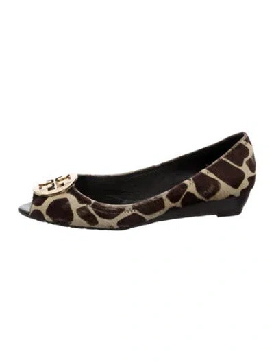 Pre-owned Tory Burch Ponyhair Animal Print Pumps In Multi
