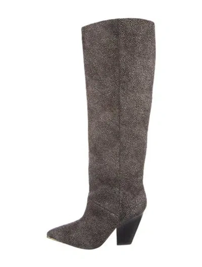 Pre-owned Tory Burch Ponyhair Boots In Neutral