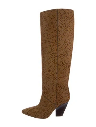 Pre-owned Tory Burch Ponyhair Boots In Neutral