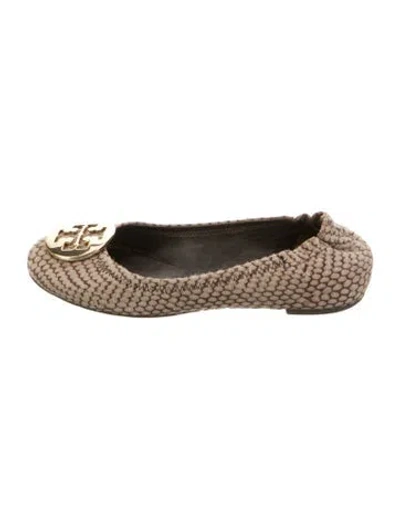 Pre-owned Tory Burch Ponyhair Printed Flats In Neutral