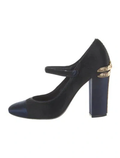 Pre-owned Tory Burch Ponyhair Pumps In Blue