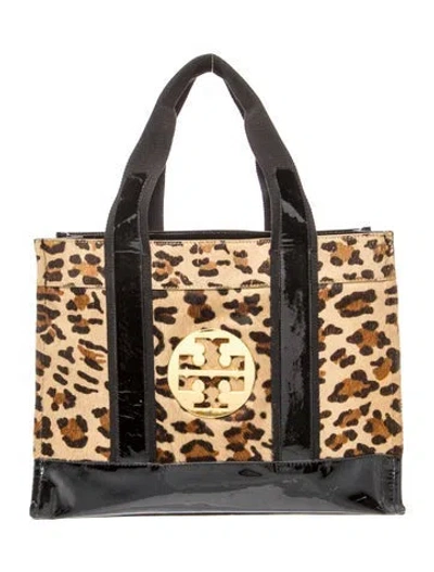 Pre-owned Tory Burch Ponyhair Shoulder Bag In Multi